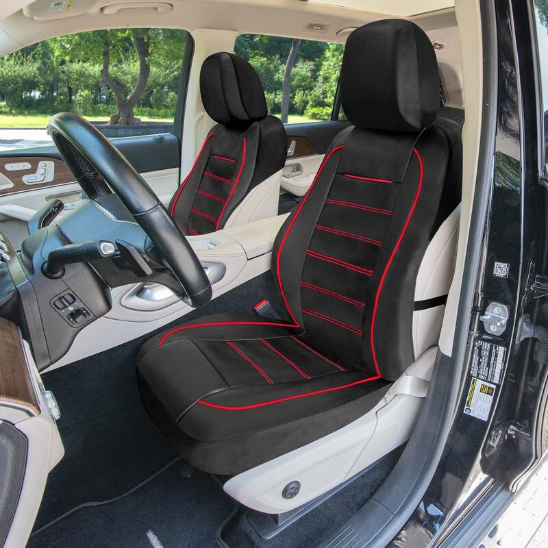 FH Group Premier Leatherette Seat Covers 15 in. x 11 in. x 6 in. Full Set - DMTP70009RED