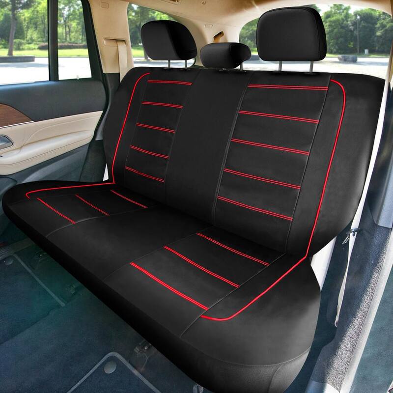 FH Group Premier Leatherette Seat Covers 15 in. x 11 in. x 6 in. Full Set - DMTP70009RED
