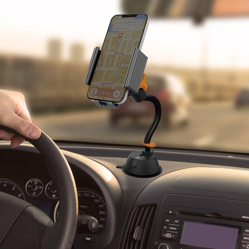 Armor All Adjustable Universal Smartphone Mount With Gooseneck Suction Cup - AMH3-1015-BLK