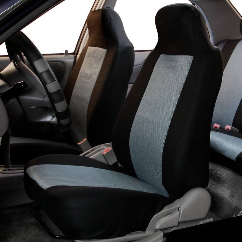 FH Group Sandwich Fabric 47 in. x 23 in. x 1 in. Half Set Front Car Seat Covers - DMFB102GRAY102