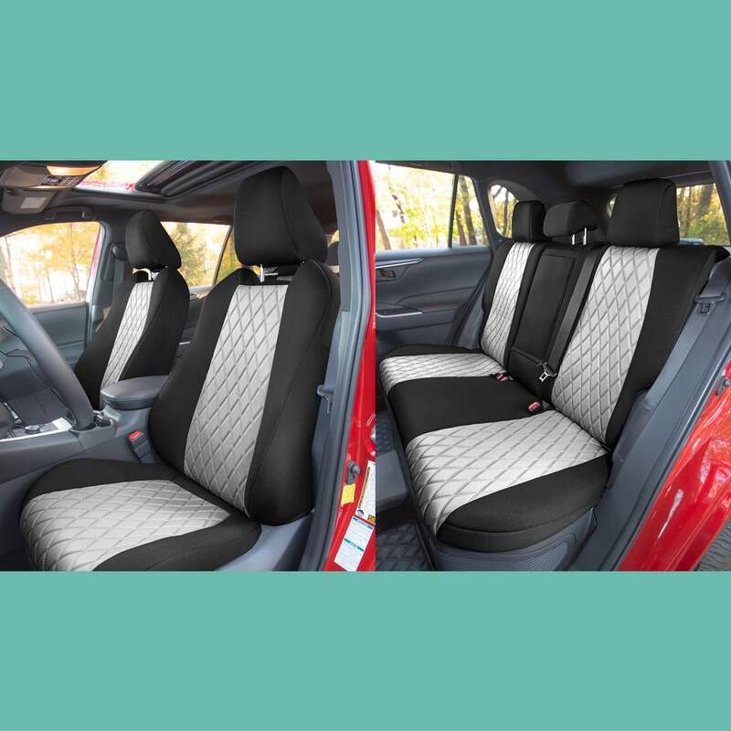 FH Group Neosupreme Custom Fit Seat Covers for 2019-2024 Toyota Rav4 LE to XLE to Limited - DMCM5011GRAY-FULL