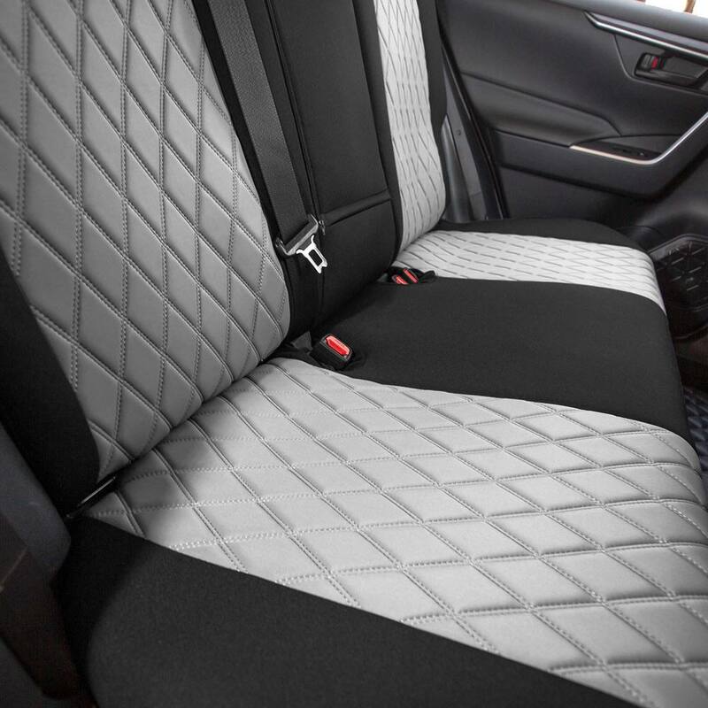 FH Group Neosupreme Custom Fit Seat Covers for 2019-2024 Toyota Rav4 LE to XLE to Limited - DMCM5011GRAY-FULL