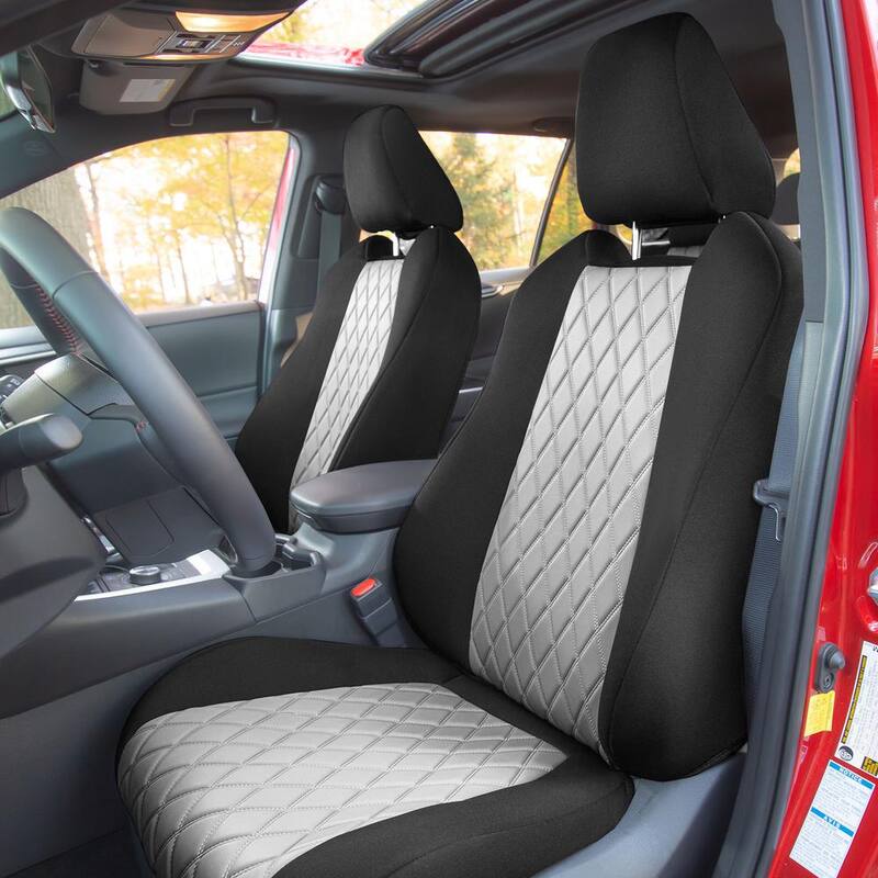 FH Group Neosupreme Custom Fit Seat Covers for 2019-2024 Toyota Rav4 LE to XLE to Limited - DMCM5011GRAY-FULL
