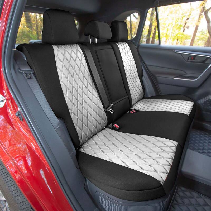 FH Group Neosupreme Custom Fit Seat Covers for 2019-2024 Toyota Rav4 LE to XLE to Limited - DMCM5011GRAY-FULL