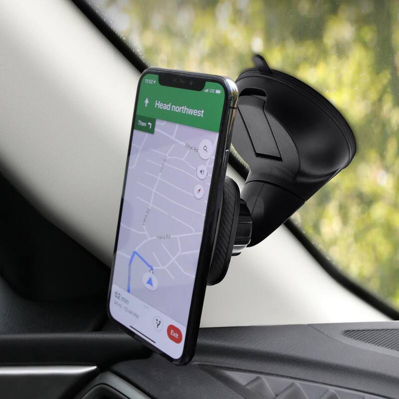 Monster Universal Magnetic Phone Mount With Pivoting Suction Cup Base, Hands-Free Calls, GPS - MMH5-1002-W12