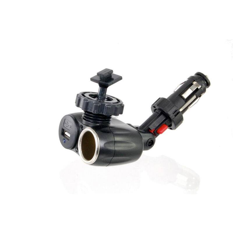 Bracketron Power Dock Dual Auxiliary USB Power Mount with Grip-iT for GPS, Black - IPM197BL