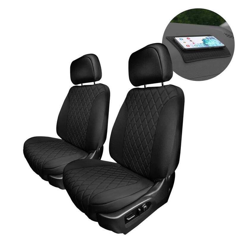 FH Group Neoprene Custom Fit Seat Covers for 2019-2023 GMC Sierra 1500 2500HD 3500HD SLT AT4 DENALI - DMCM5007BLACK-FRONT