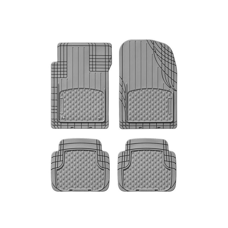 WeatherTech Grey 19 in. x 27 in. Advanced Rubber-Like Thermoplastic Elastomer (TPE) Compound Car Mat (4-Piece) - 11AVMSG