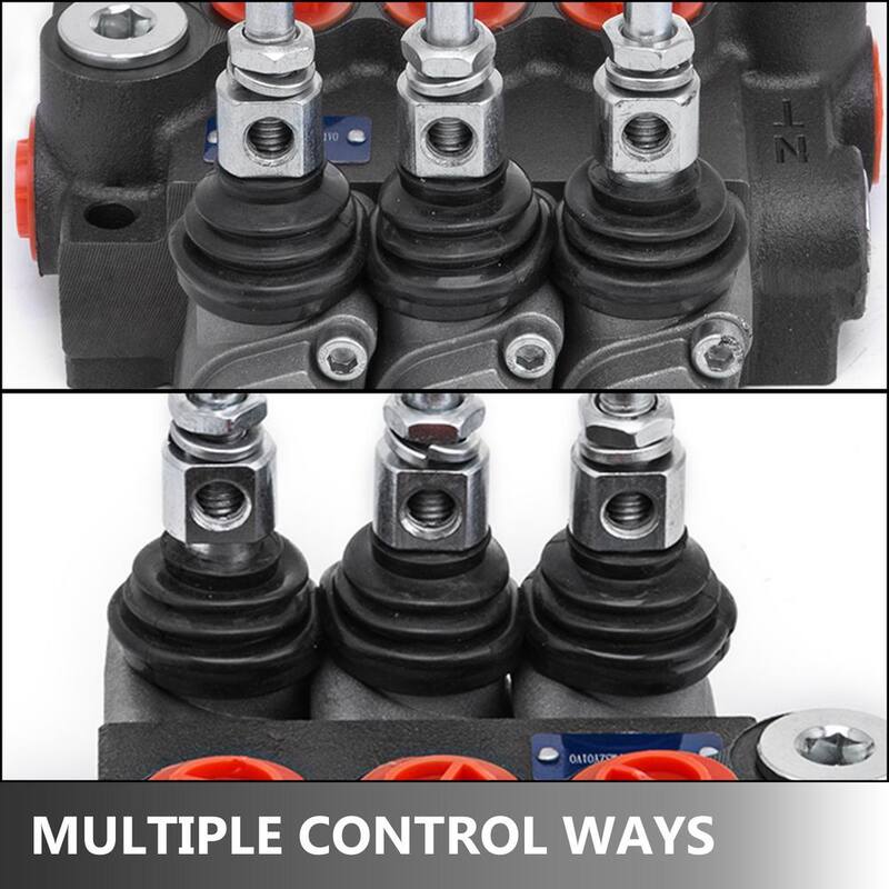 VEVOR 3 Spool Hydraulic Control Valve 11GPM Hydraulic Directional Control Valve Double Acting Hydraulic Valve for Tractors - KZF3ZYY11GPMSZY01V0-0808