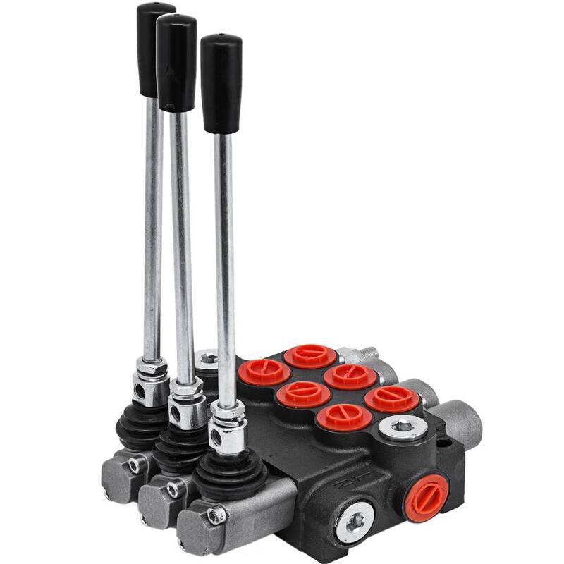VEVOR 3 Spool Hydraulic Control Valve 11GPM Hydraulic Directional Control Valve Double Acting Hydraulic Valve for Tractors - KZF3ZYY11GPMSZY01V0-0808