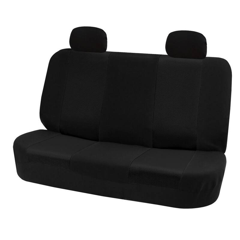 FH Group Sandwich Fabric 47 in. x 23 in. x 1 in. Full Set Car Seat Covers - DMFB102BLACK114
