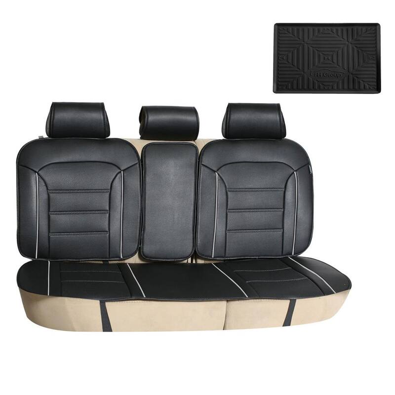 FH Group Futuristic Leather 52 in. x 58 in. x 1 in. Rear Seat Cushions - DMPU208GRAY013