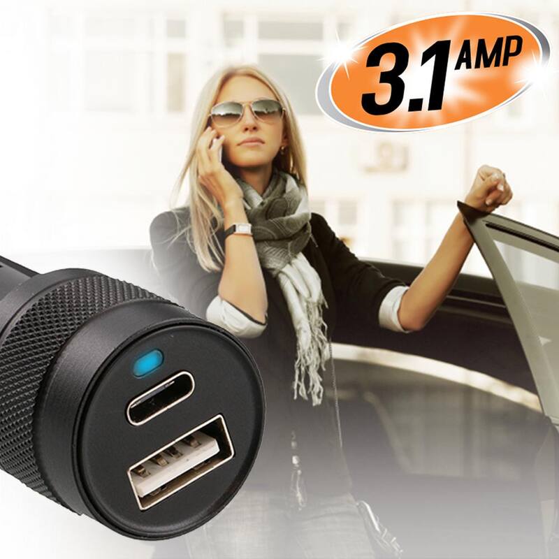 Armor All Car Charger Bundle, 6 ft. Lightning Cable and Car Charger Adapter 3.1 Amp - ECOM-0104-ORG