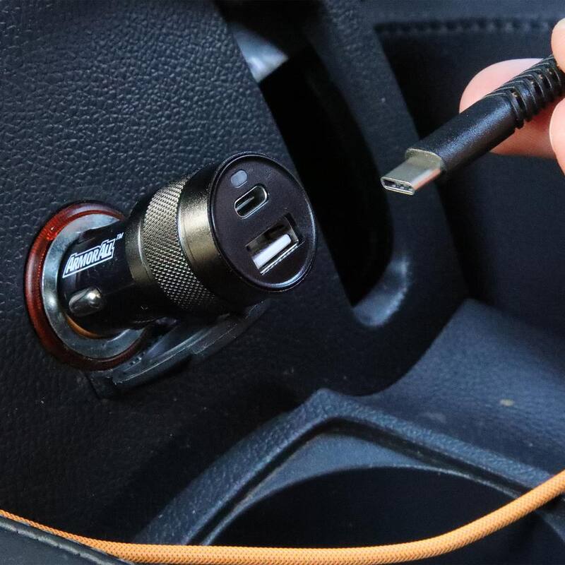 Armor All Car Charger Bundle, 6 ft. Lightning Cable and Car Charger Adapter 3.1 Amp - ECOM-0104-ORG