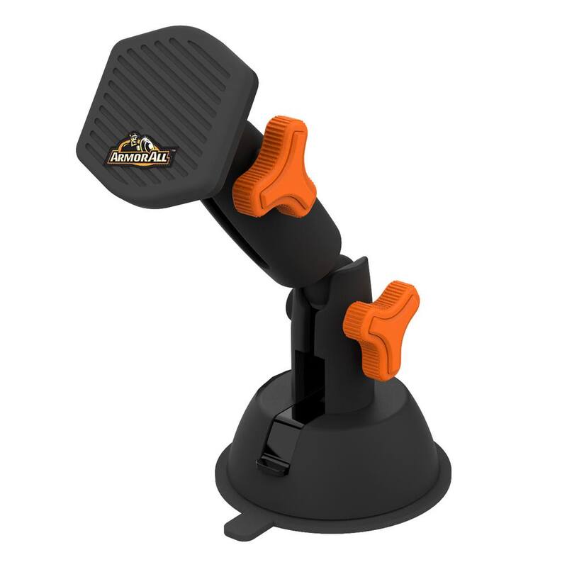 Armor All 2 in. 1 Magnet Phone Mount, 3 Setup Options: Dashboard/Windshield/Air Vent - AMH3-1011-BLK