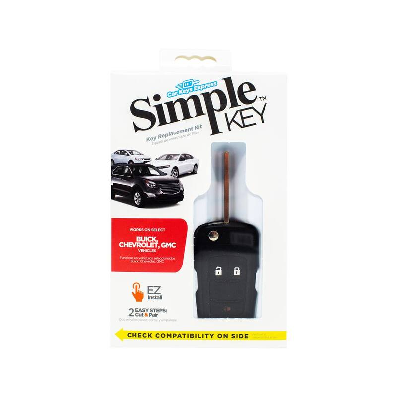Car Keys Express Simple Key Programmer with 3-Button Flip Remote Fob for Select Buick, Chevrolet and GMC - Lock, Unlock, Panic - GMFK3SK-PK