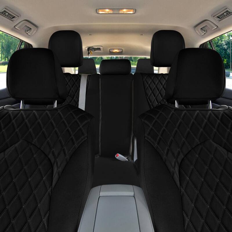 FH Group Neoprene Custom Fit Seat Covers for 2020-2024 Toyota Highlander Black - Full Set - DMCM5028BLK-FU