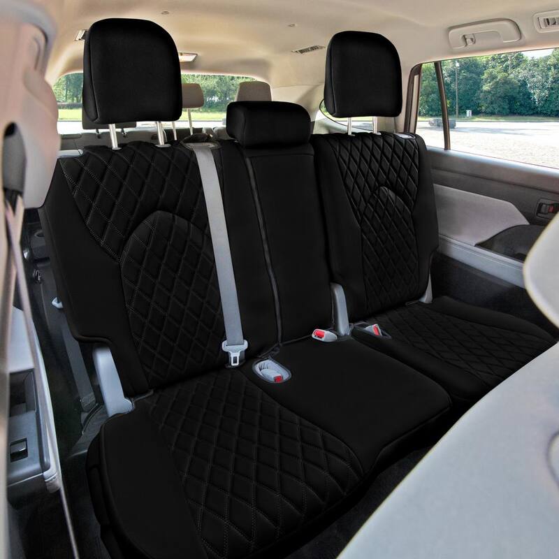 FH Group Neoprene Custom Fit Seat Covers for 2020-2024 Toyota Highlander Black - Full Set - DMCM5028BLK-FU