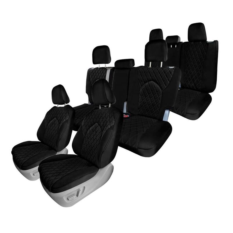 FH Group Neoprene Custom Fit Seat Covers for 2020-2024 Toyota Highlander Black - Full Set - DMCM5028BLK-FU