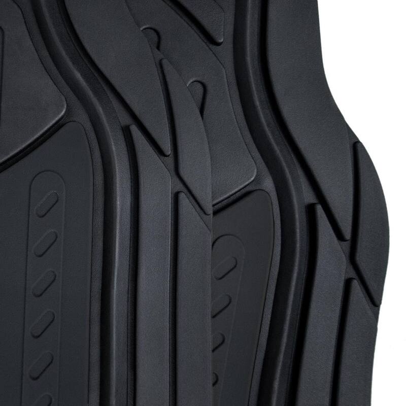 FH Group Climaproof Black Trimmable Monster Eye 4 Piece 28 in. x 18 in. Non Slip Rubber Car Floor Mats - DMF11313BLACK