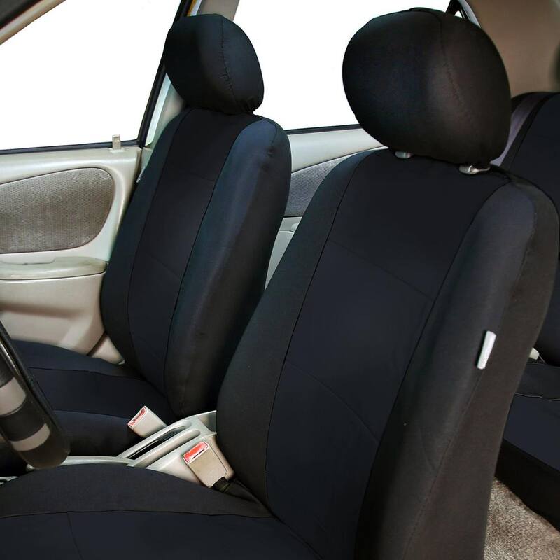 FH Group Neoprene Seat Covers 47 in. x 23 in. x 1 in. - Front - DMFB083102BLACK