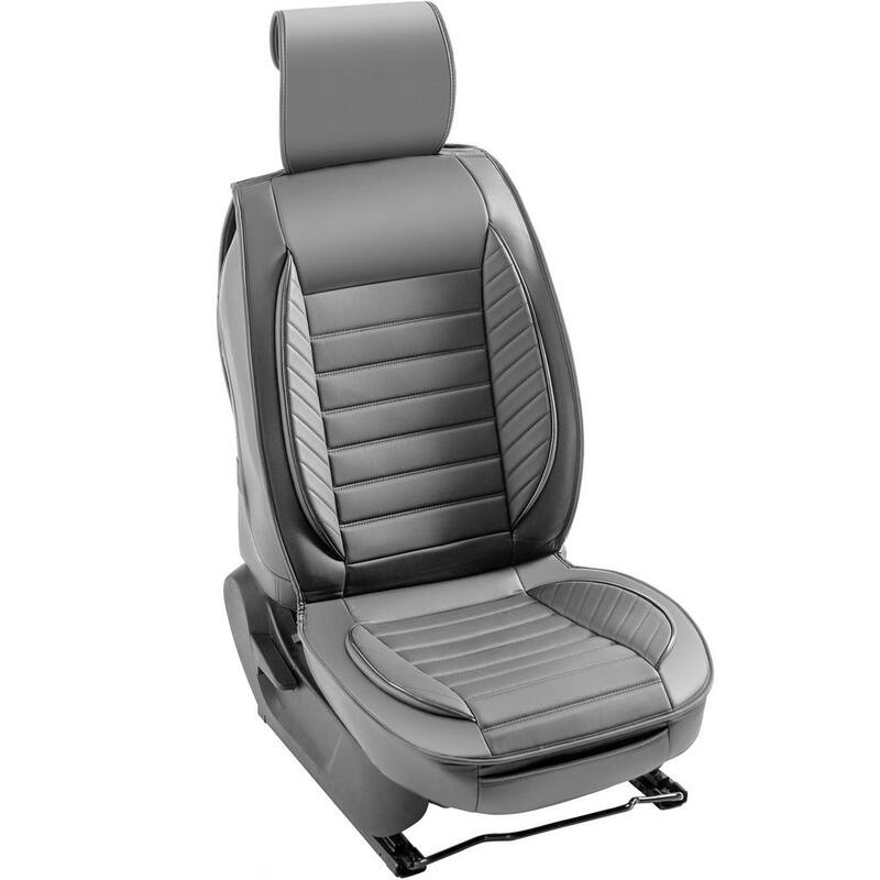 VEVOR Seat Covers, Universal Car Seat Covers Front Seats, 2pcs Faux Leather Seat Cover, Semi-enclosed Design, Gray - ZTTYXQZPGQHG8PKZ9V0-0805