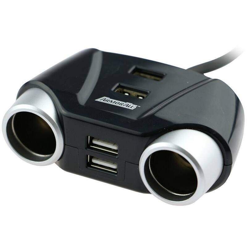Armor All Multi Port Car Plug (2 D/C and 4 USB) - AVT8-1001-BLK