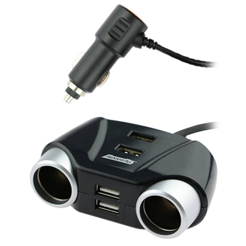 Armor All Multi Port Car Plug (2 D/C and 4 USB) - AVT8-1001-BLK