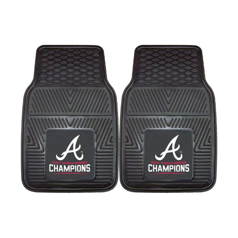 FANMATS MLB Atlanta Braves World Series 2021 Champions 2-Piece 17 in. x 27 in. Vinyl Car Floor Mat Set - 32021