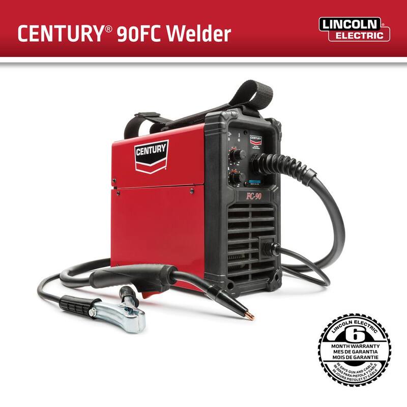CENTURY 90 Amp FC90 Flux Core Wire Feed Welder and Gun, 120V - K3493-1