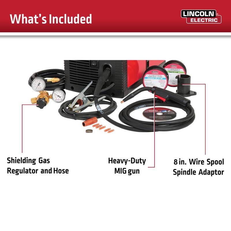 Lincoln Electric Weld-Pak 180 Amp MIG Flux-Core Wire Feed Welder, 230V, Aluminum Welder with Spool Gun sold separately - K2515-1