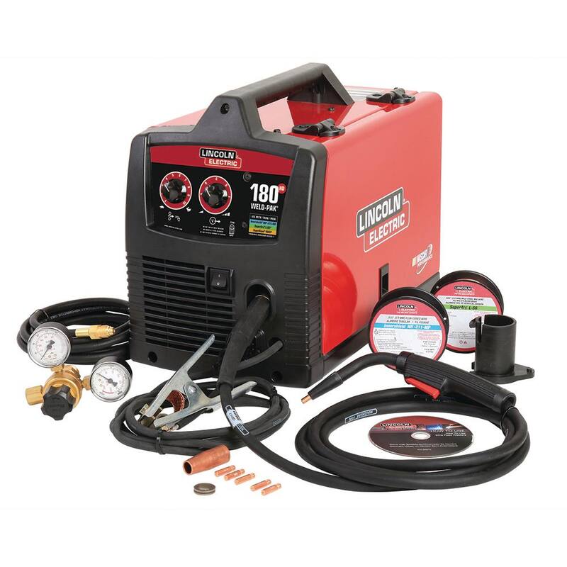 Lincoln Electric Weld-Pak 180 Amp MIG Flux-Core Wire Feed Welder, 230V, Aluminum Welder with Spool Gun sold separately - K2515-1