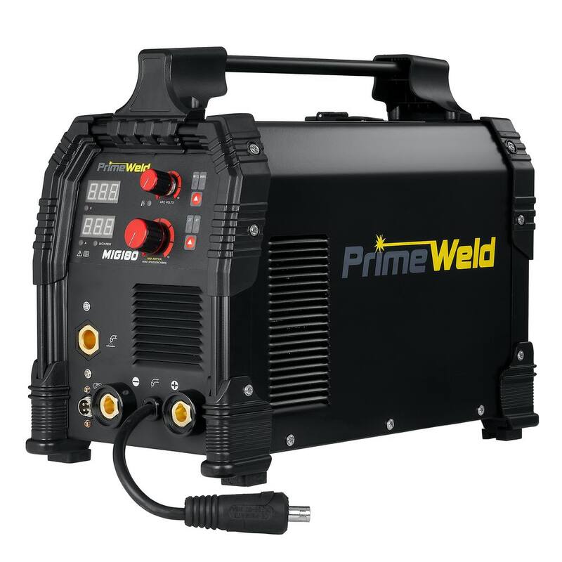 PrimeWeld 180 Amp 220-Volt or 110-Volt MIG Wire Feed Welder with Mig Gun, Gas Regulator MIG and Flux-Cored Wire Spool Gun Included - MIG 180