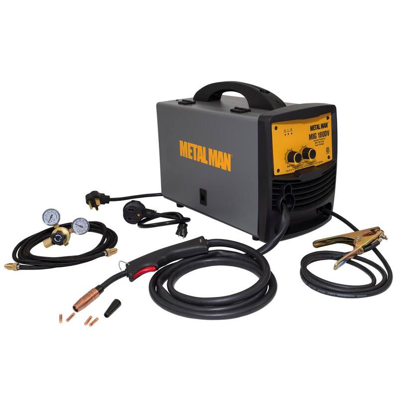 METAL MAN 180 Amp Input Power 120-Volt/240-Volt Dual Voltage MIG and Flux Core Wire Feed Welder - MIG 180DVT