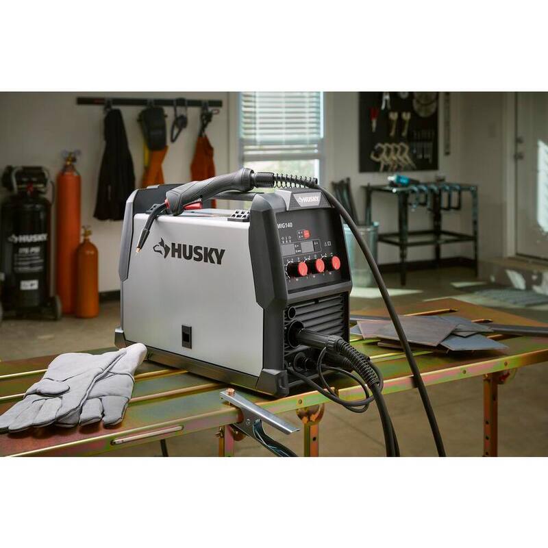 Husky Single Phase 140 Amp 120-Volt AC Gas MIG Wire Feed Welder with Gas Regulator - PIONEERMIG140