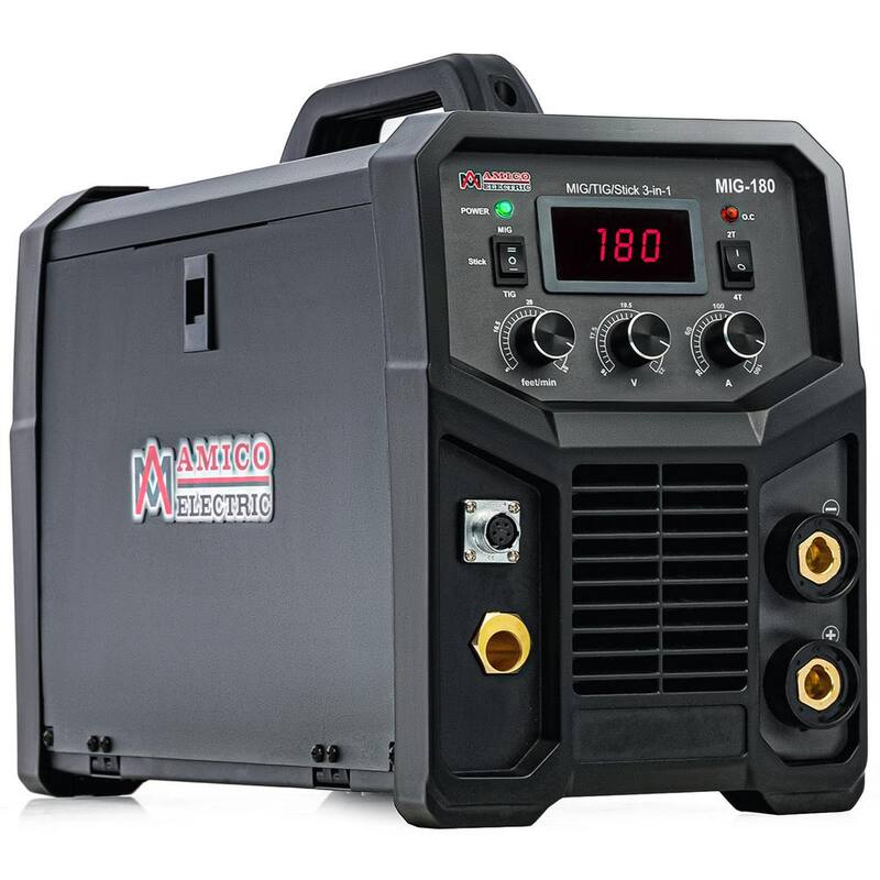 AMICO POWER 200 Amp MIG/Flux-Cored/TIG/Stick Multi-Process Welder, 100-250V Voltage, Compatible Spool Gun SPG15250 - MIG-200