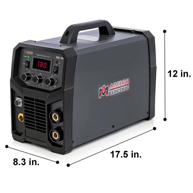 AMICO POWER 200 Amp MIG/Flux-Cored/TIG/Stick Multi-Process Welder, 100-250V Voltage, Compatible Spool Gun SPG15250 - MIG-200