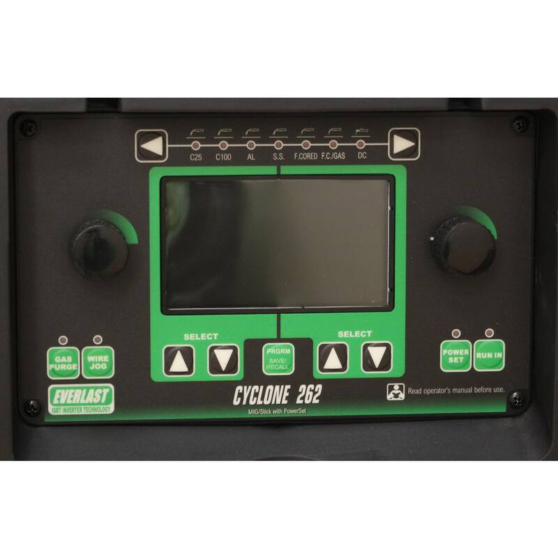Everlast Cyclone 262 Amp to 275 Amp 240-Volt MIG/Flux-Core/Stick Welder, Compatible with Spool Gun, Can Do E6010 Rod - Cyclone 262