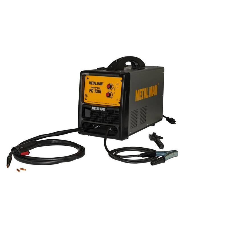 METAL MAN 130 Amp, 120-Volt Input Power Inverter Flux Core Wire-Feed Welder - FC130i