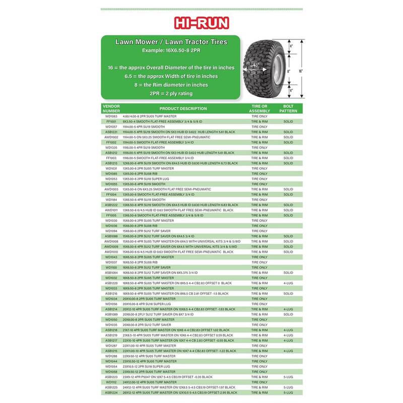 Hi-Run Stud 24 PSI 4.1 in. x 3.5-6 in. 2-Ply Tire - WD1051