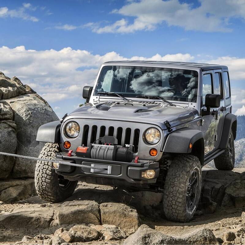 VEVOR Electric Winch 18,000 lbs. Load Capacity ATV 85 ft. Steel Rope Winch with Wireless Handheld Remote and 4-Way Fairlead - DDGSSJPGSSYCYK2FXV9