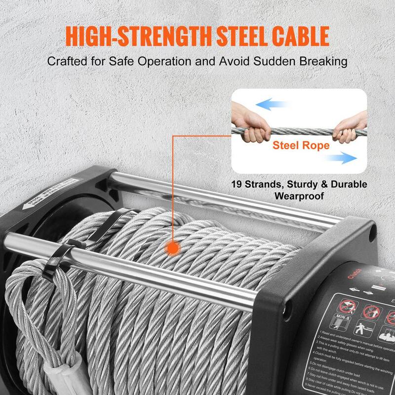 VEVOR Electric Winch 18,000 lbs. Load Capacity ATV 85 ft. Steel Rope Winch with Wireless Handheld Remote and 4-Way Fairlead - DDGSSJPGSSYCYK2FXV9