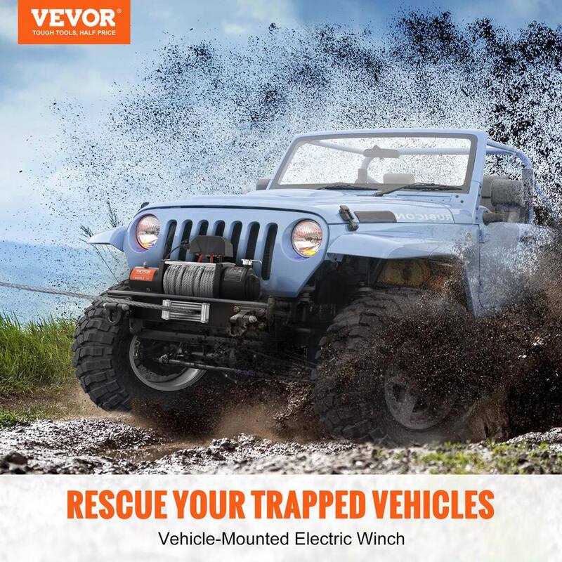 VEVOR Electric Winch 18,000 lbs. Load Capacity ATV 85 ft. Steel Rope Winch with Wireless Handheld Remote and 4-Way Fairlead - DDGSSJPGSSYCYK2FXV9