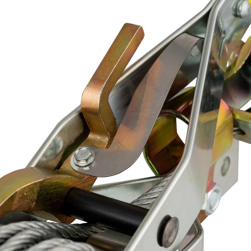 Maasdam 2,000 lb. 1-Ton Capacity 12 ft. Max Lift 15:1 Leverage Winch Puller Come Along Tool with 12 ft. of Cable Included - 144S-6