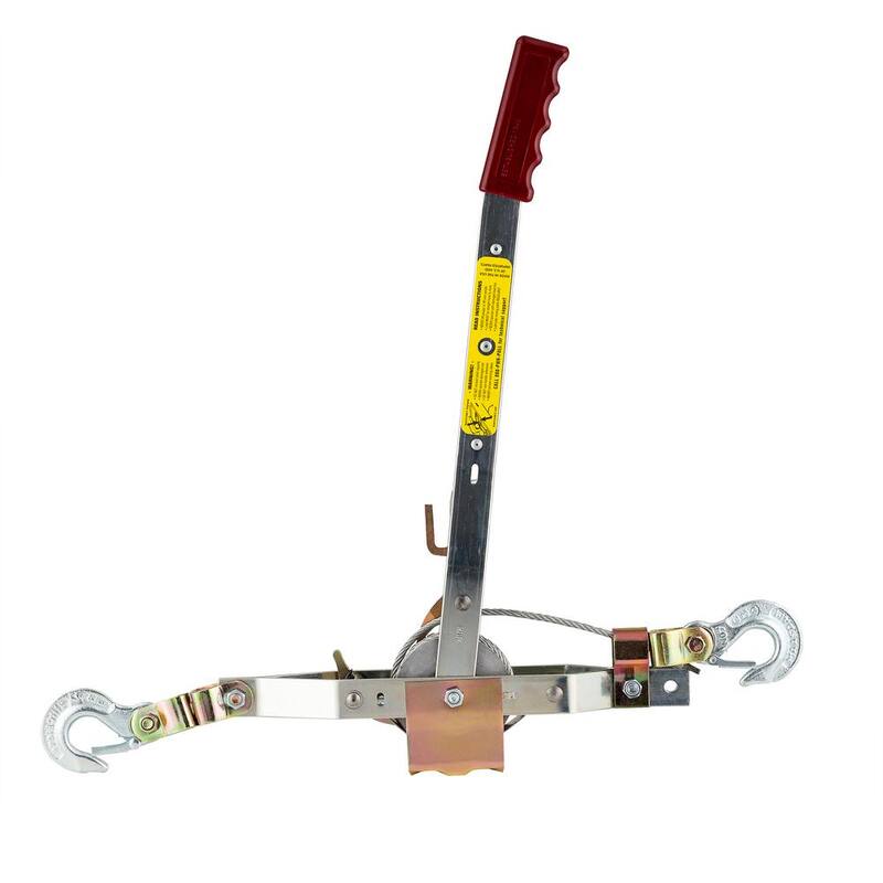 Maasdam 2,000 lb. 1-Ton Capacity 12 ft. Max Lift 15:1 Leverage Winch Puller Come Along Tool with 12 ft. of Cable Included - 144S-6