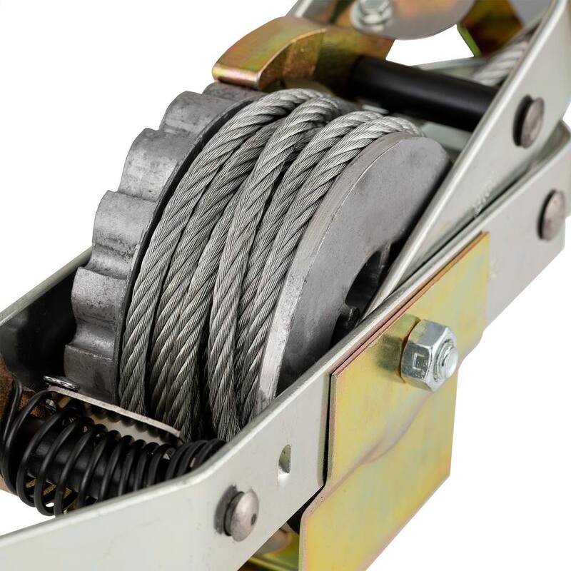 Maasdam 2,000 lb. 1-Ton Capacity 12 ft. Max Lift 15:1 Leverage Winch Puller Come Along Tool with 12 ft. of Cable Included - 144S-6