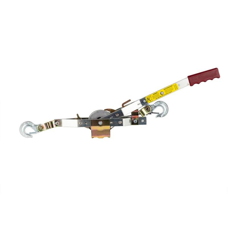 Maasdam 2,000 lb. 1-Ton Capacity 12 ft. Max Lift 15:1 Leverage Winch Puller Come Along Tool with 12 ft. of Cable Included - 144S-6