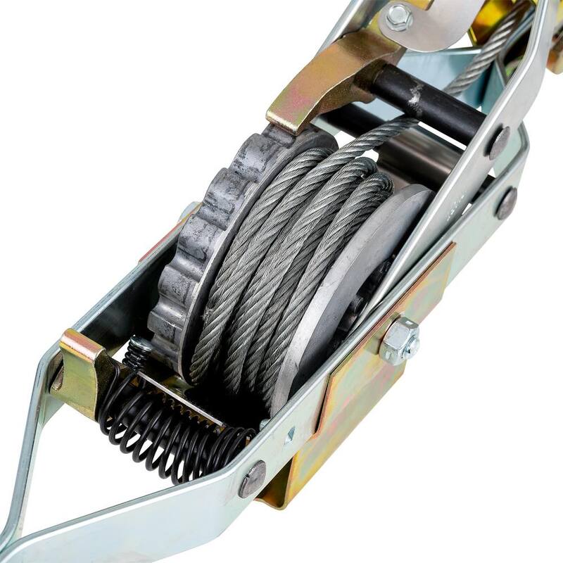 Maasdam Pow'R Pull 4,000 lb. 2-Ton Capacity 6 ft. Max Lift 30:1 Leverage Winch Puller Come Along Tool with 6 ft. of Cable Included - 144SB-6