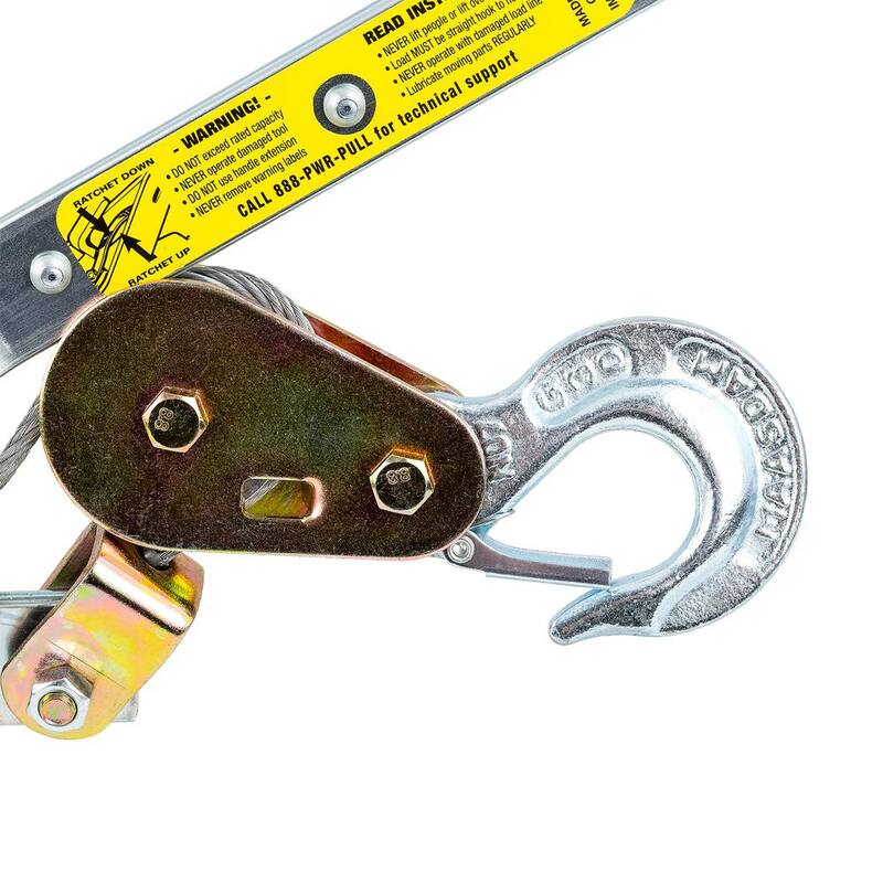 Maasdam Pow'R Pull 4,000 lb. 2-Ton Capacity 6 ft. Max Lift 30:1 Leverage Winch Puller Come Along Tool with 6 ft. of Cable Included - 144SB-6