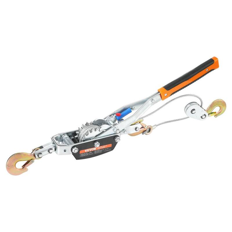 VEVOR Rope Puller 5 Ton Pulling Capacity Heavy Duty Ratchet Power Win. Puller with 11.5 ft. Steel Cable for Vehicle Rescue - GSSJXQ5T13YC77Z63V0